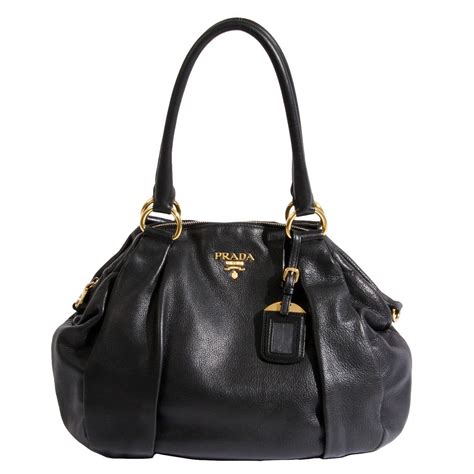 prada leather black|pictures black leather Prada purses.